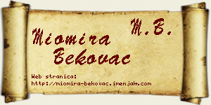Miomira Bekovac vizit kartica